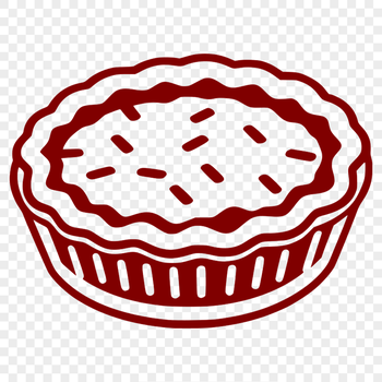 A digital vector illustration of a traditional dessert pie with a flaky crust and filling.