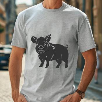 A standing pig with its full body depicted in detail.
