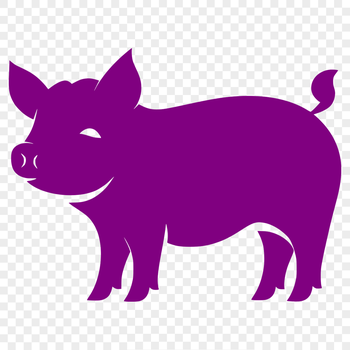 A standing full-body illustration of a farm animal.