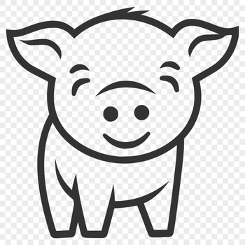 Unique Standing Piglet SVG