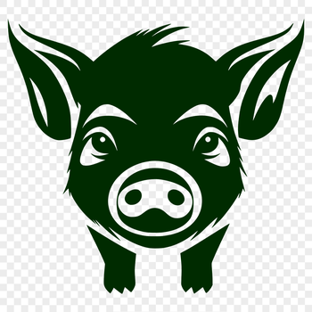 A digital illustration of a standing pig with full body proportions.