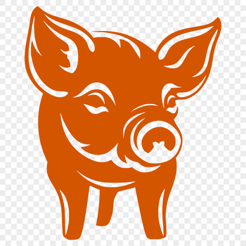 A simple illustration of a standing pig in full body view, suitable for various design projects.