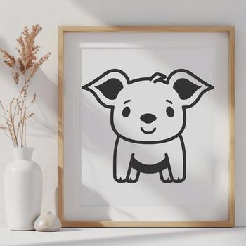 Standing Piglet Vector Art