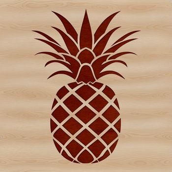 A stylized illustration of a pineapple, suitable for graphic design and digital crafting projects.