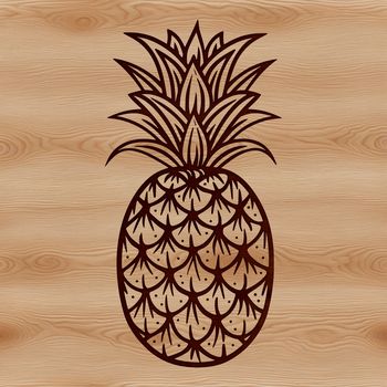A stylized illustration of a pineapple in various formats, including vector and raster.