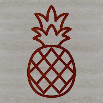 A simple line drawing of a pineapple fruit in vector format.