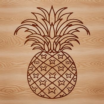 A stylized illustration of a pineapple, perfect for adding to vector designs or projects.