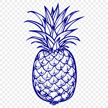 A single pineapple fruit with green leaves, rendered as a vector graphic.