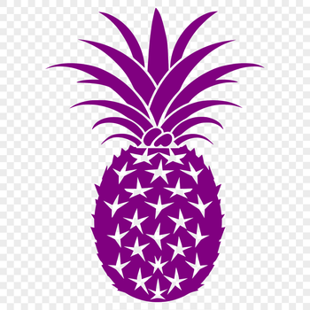 A stylized illustration of a ripe pineapple, suitable for graphic design projects.