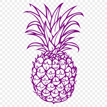 A stylized illustration of a pineapple, ready for use as clip art in various formats.