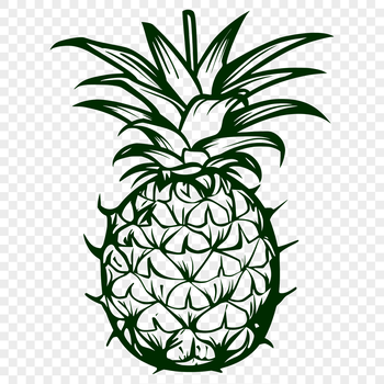 A stylized illustration of a pineapple, ideal for food-related designs or tropical-themed projects.