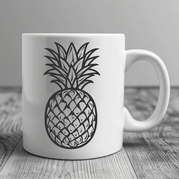 A colorful illustration of a pineapple fruit in vector format.