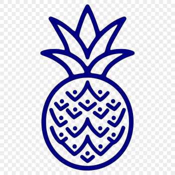 A simple line drawing of a pineapple, suitable for vector graphics design.
