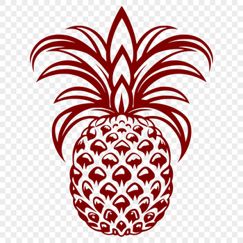 A tropical fruit illustration of a pineapple, suitable for crafting and design projects.