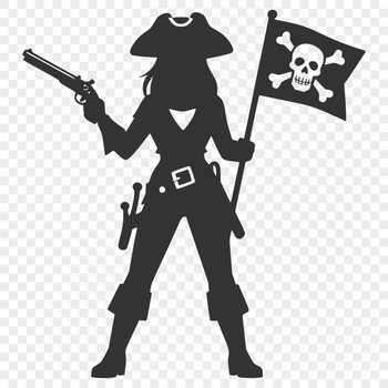 A pirate illustration in vector format, suitable for various digital applications.