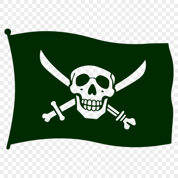 A digital illustration of a pirate character with a bold design, suitable for cutting machines like Cricut or laser cutters.