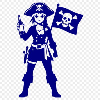 A vector illustration of a Pirate in bold outline style for SVG download.