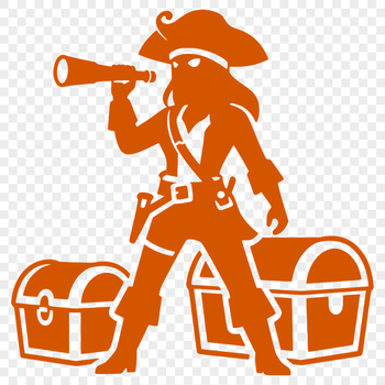 A free vector illustration of a pirate character, designed for commercial use with various file formats available.