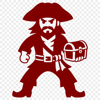 A free vector illustration of a pirate character suitable for cutting machines and laser engraving.