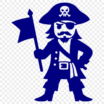 Pirate illustration in vector format suitable for cutting machines and laser engraving.