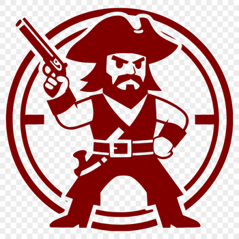 A stylized illustration of a pirate in vector format.