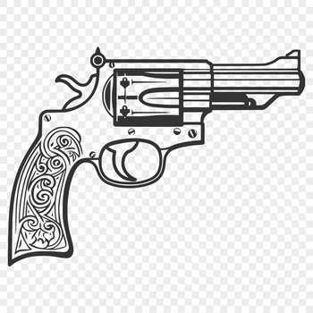 Beautiful Gun Stencil - Free DXF Download
