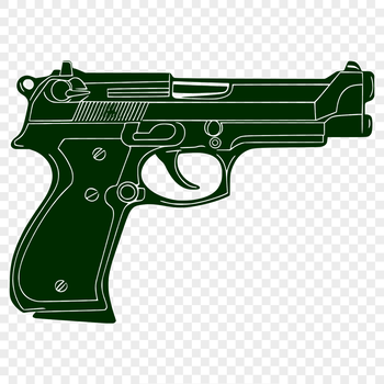 A high-quality vector illustration of a handgun as a standalone graphic.