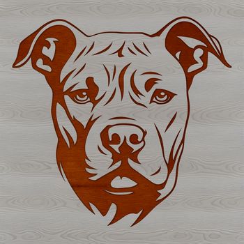 Close-up of a pitbull's head, ideal for vector design and digital cutting machine projects.