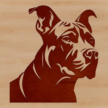 An SVG design featuring the portrait of a Pitbull breed, ideal for digital art and crafts.
