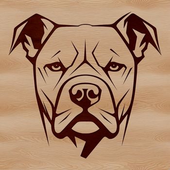 An accurate representation of a Pitbull's facial features, ideal for digital designs and crafts.