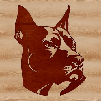 A detailed vector illustration of a Pitbull's head, suitable for various design applications.
