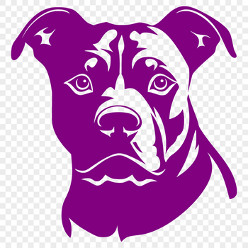 Vector graphic design of a pitbull breed, ideal for cutting machines or digital art.