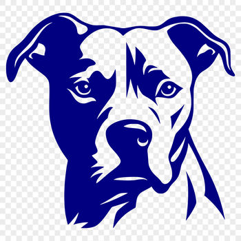 A digital illustration of a Pitbull's head, suitable for vector design and cutting machine applications.