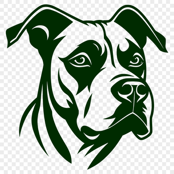 Close-up vector illustration of a Pitbull's head.