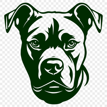 An animal portrait vector design featuring the face of a pitbull breed.