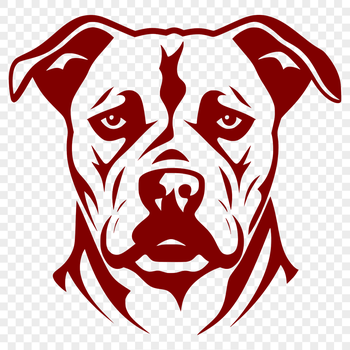 A detailed illustration of a Pitbull's head, suitable for vector design or cutting machine projects.