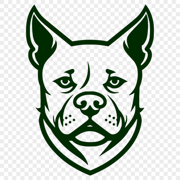 A simple line drawing of a pitbull's head, suitable for use as clip art.