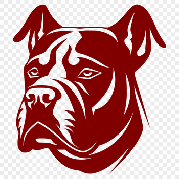 A vector illustration of a Pitbull's head, suitable for digital design and craft projects.