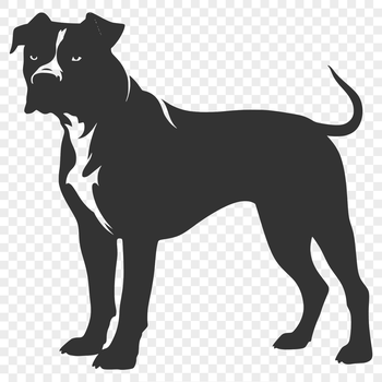 A vector graphic representation of a Pitbull in a standing position.