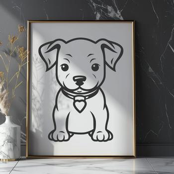 Beautiful Sitting Pitbull DXF