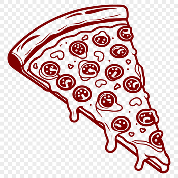 A digital illustration of a pizza with various toppings, designed as a vector graphic.