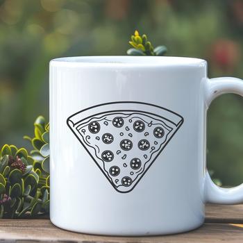 A digital vector illustration of a pizza with various toppings and crust types.