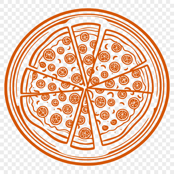 A digital illustration of a pizza, created as a vector graphic.