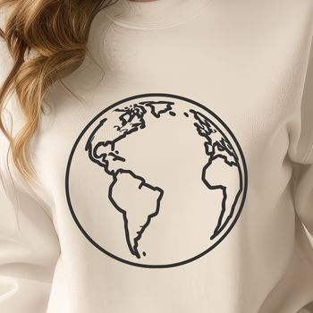 Illustrative representation of the planet Earth in a 2D vector format.
