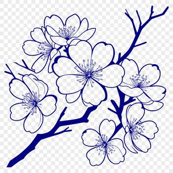A stylized illustration of a blooming cherry blossom tree, suitable for digital design and crafts.