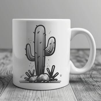 A graphic representation of a desert-dwelling succulent plant.