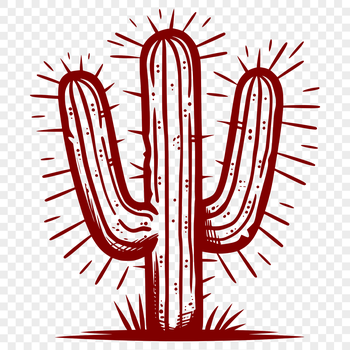 An outline vector graphic representation of a cactus.
