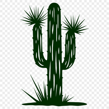 A graphic representation of a desert-dwelling succulent cactus.