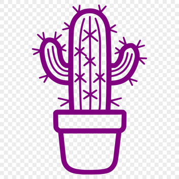 A simple line drawing illustration of a cactus plant, suitable for vector art projects.