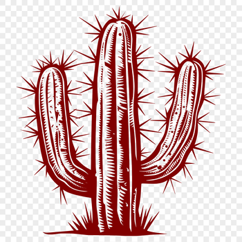 A large, green cactus with sharp spines growing in a desert landscape.